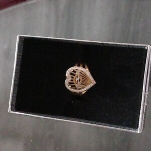 Elegant Stainless Steel Gold Heart Ring